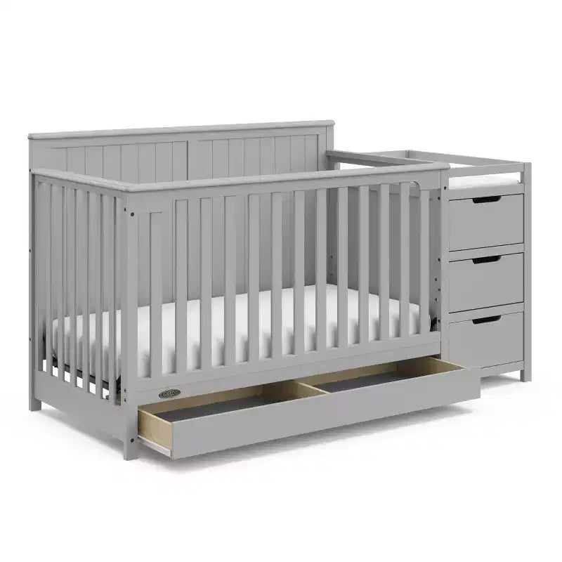 Lit de bébé convertible 5 en 1 avec table à langer et tiroir