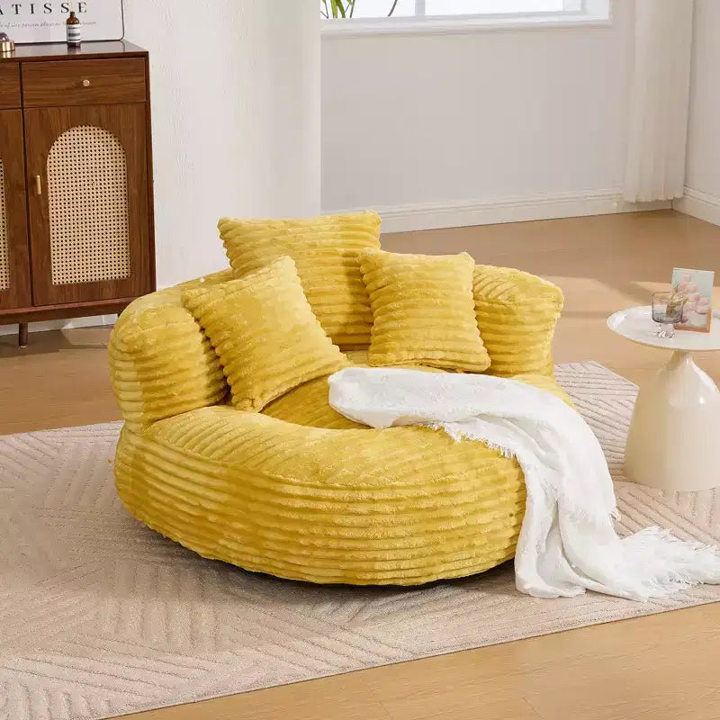 Sitzsacksofa für Erwachsene und Kinder, übergroßer Cord-Sitzsack mit 3 Kissen und Armlehnen für Wohnzimmer und Schlafzimmer - ModernLuxe