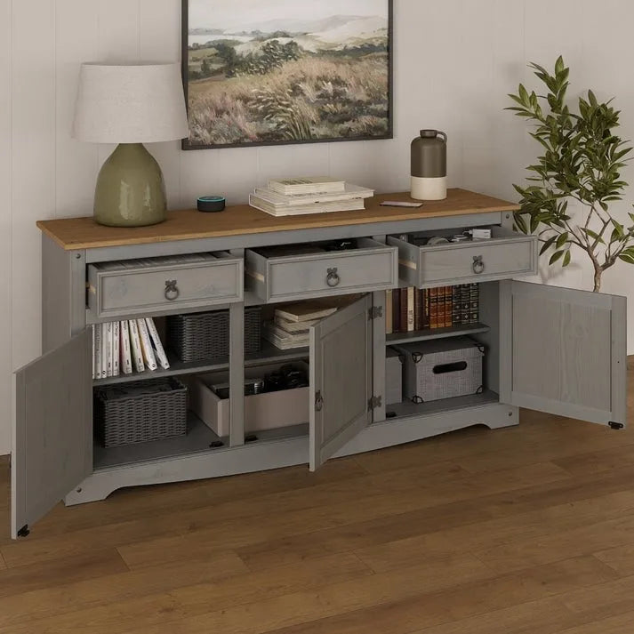 Credenza buffet in legno da 65, stile rustico - collezione Corona