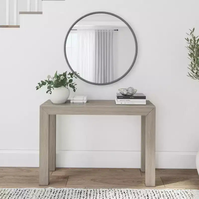 Plank+Beam 46 moderne console tafel van massief hout, smalle haltafel, voor achter de bank