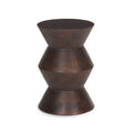 Bohemian Mango Wood Side Table with Geometric | Dark Brown