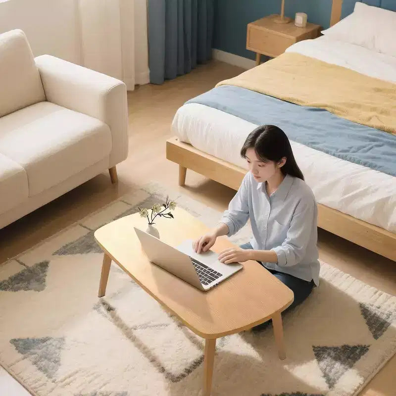 Tavolino da caffè pieghevole in legno da 39.9, tavolino pieghevole per laptop per piccoli spazi, tavolino basso per studiare seduti sul pavimento, per camera da letto, ufficio e appartamento