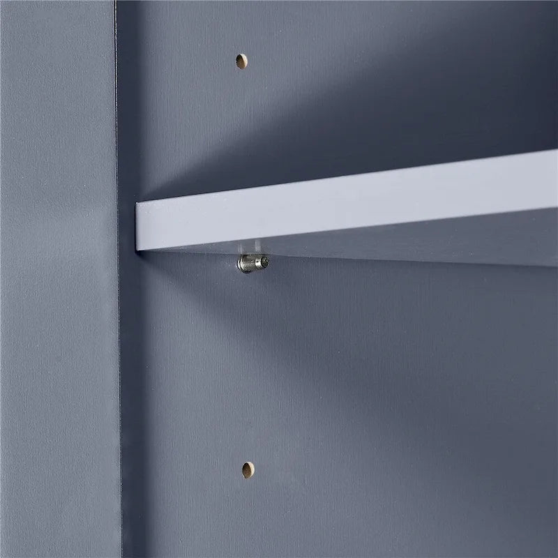 Armoire de rangement haute et large avec portes pour salle de bains, trois tiroirs