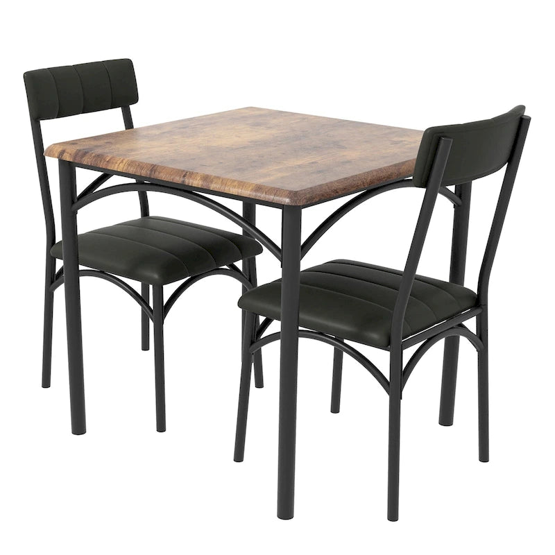Keuken- en eettafelset voor 2 personen met gestoffeerde stoelen