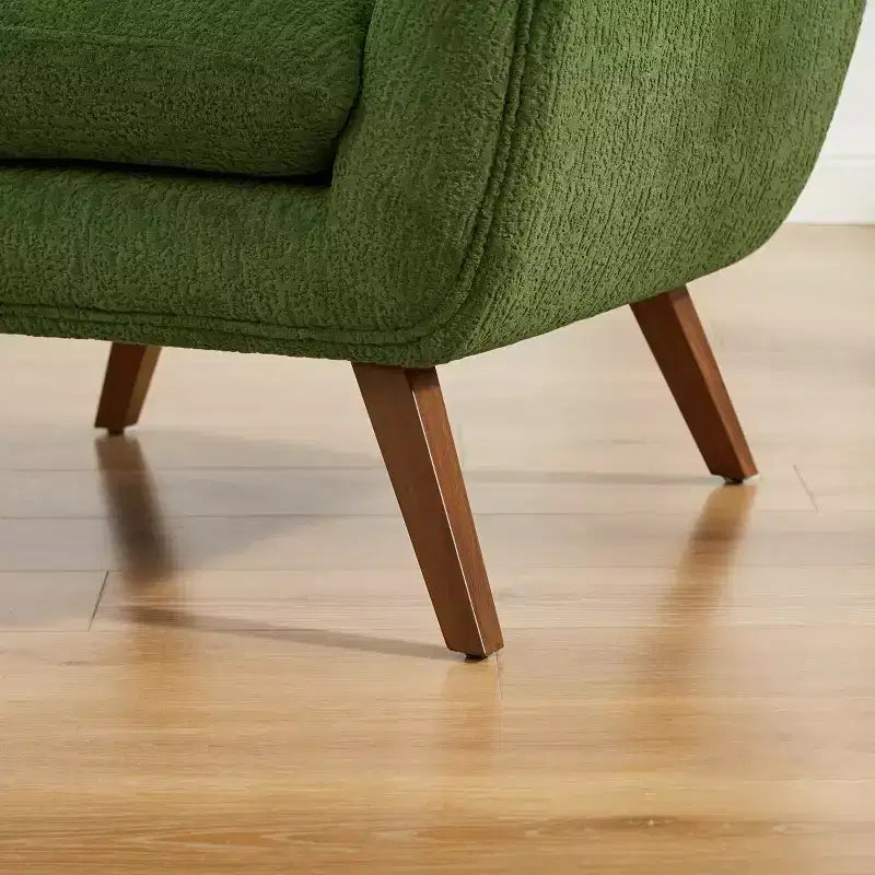 Fauteuil d'appoint confortable en flanelle jacquard Art Leon avec pieds en bois