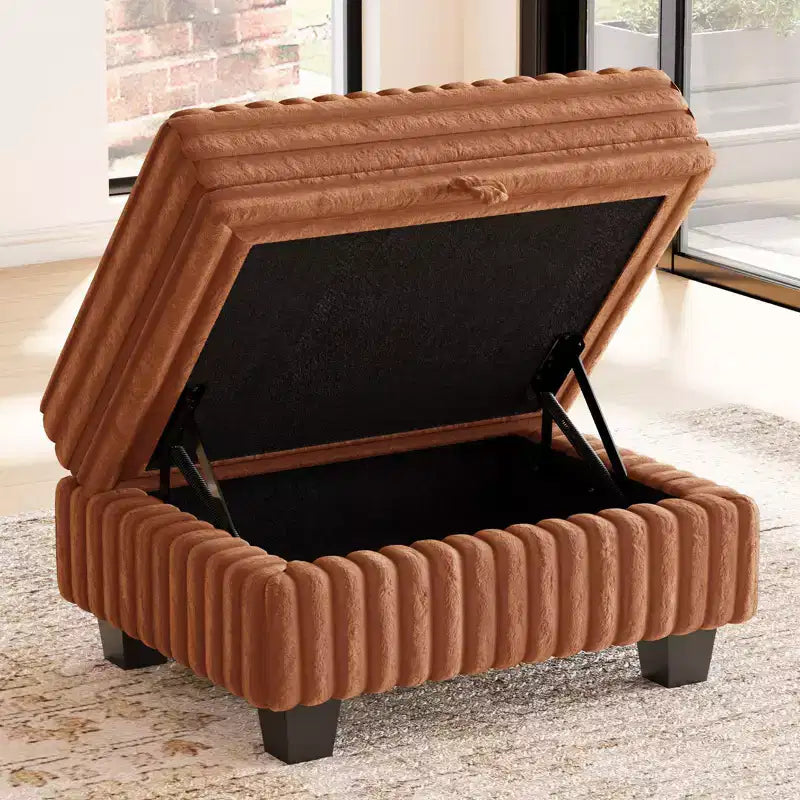 Belffin-Polsterhocker aus Cord mit Stauraum für modulares Ecksofa