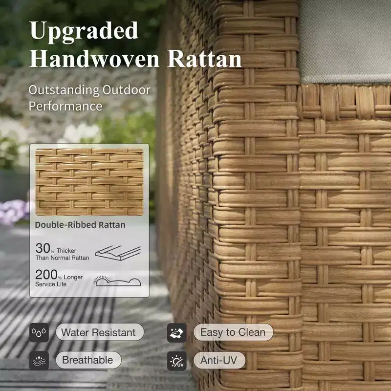 Set da giardino componibile da esterno in rattan intrecciato Captiva Designs