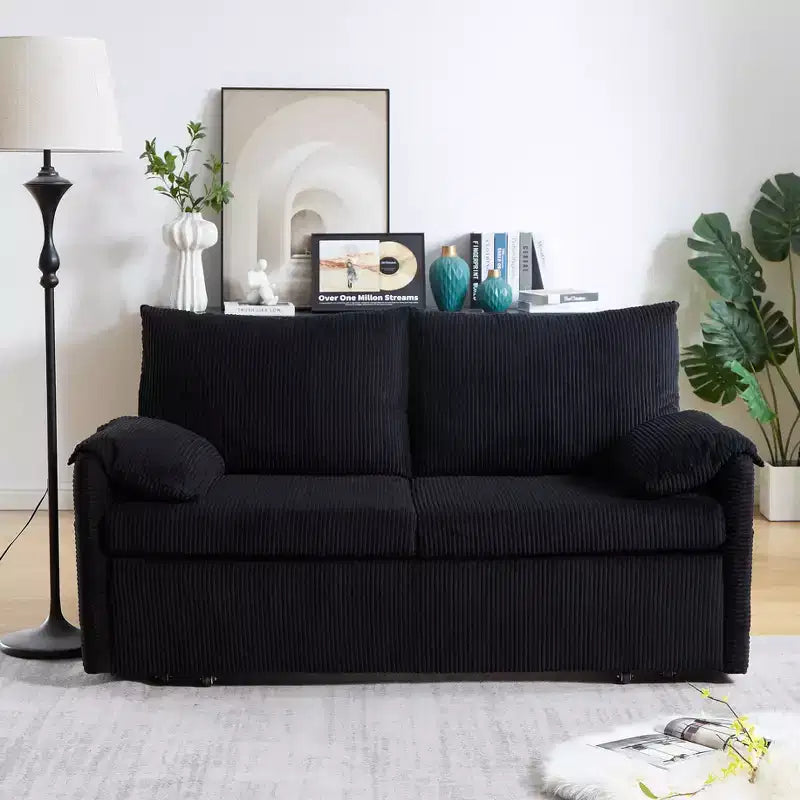 64.5 3-in-1-Schlafsofa aus Cord mit ausziehbarem Bett