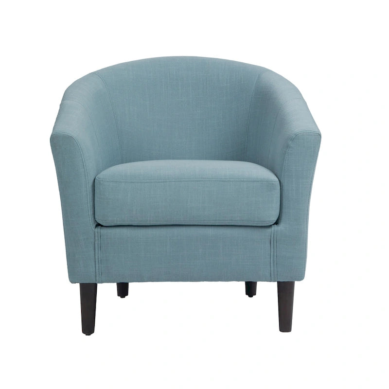 Poltrone d'accento moderne a barile, accoglienti, con braccioli, stile club
