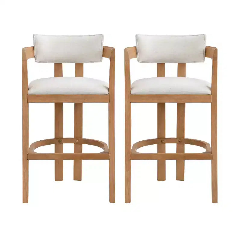 Tabouret de bar rembourré en hévéa Christopher Knight Home Peyton avec dossier ouvert incurvé (lot de 2)