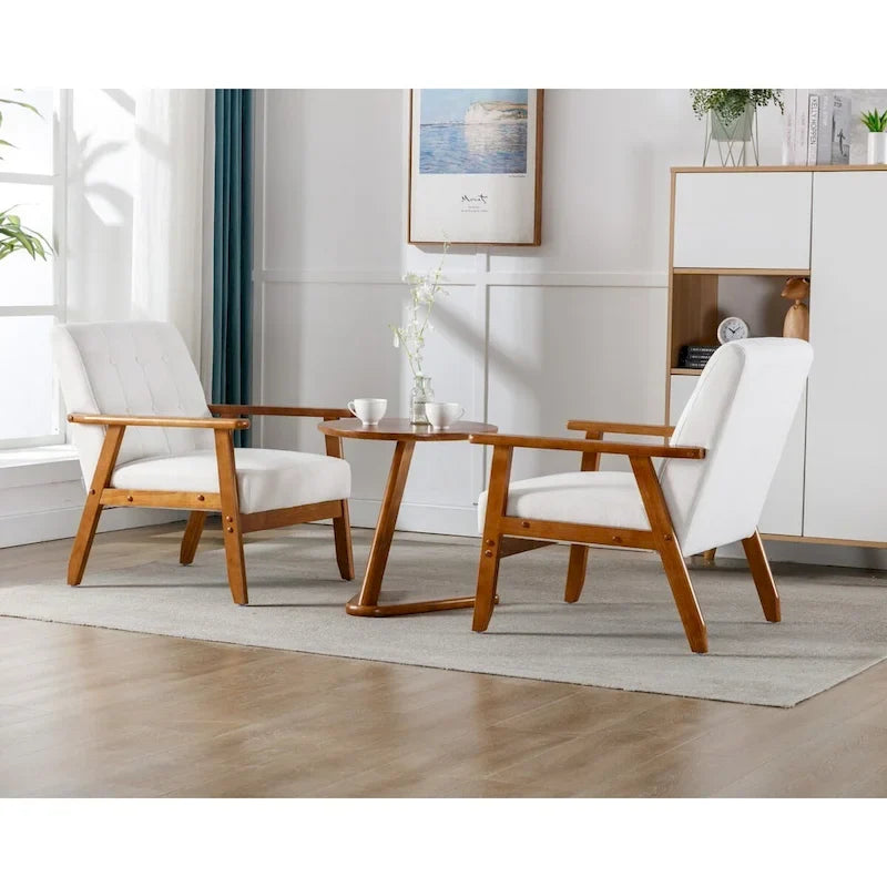 Set van 2 accentstoelen met bijzettafel, fauteuils voor woonkamer, slaapkamer of kantoor - 30.71H*25.39W *27.95D