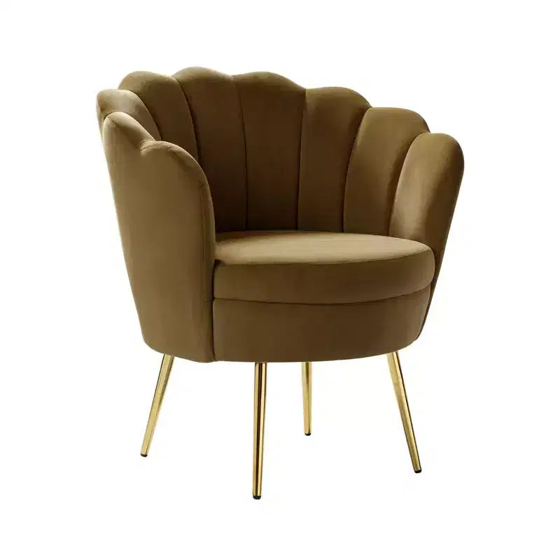 Bequemer Clubsessel mit goldfarbenen Metallbeinen, Akzentsessel fürs Wohnzimmer