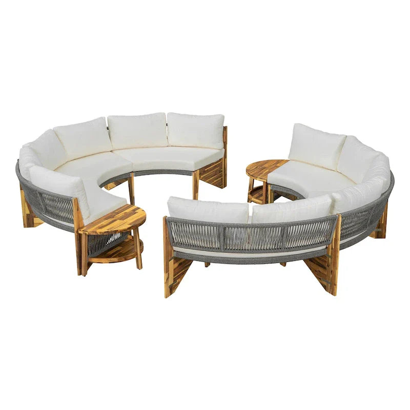Gartensitzgruppe für 6 Personen mit Polstern und 1Couchtisch
