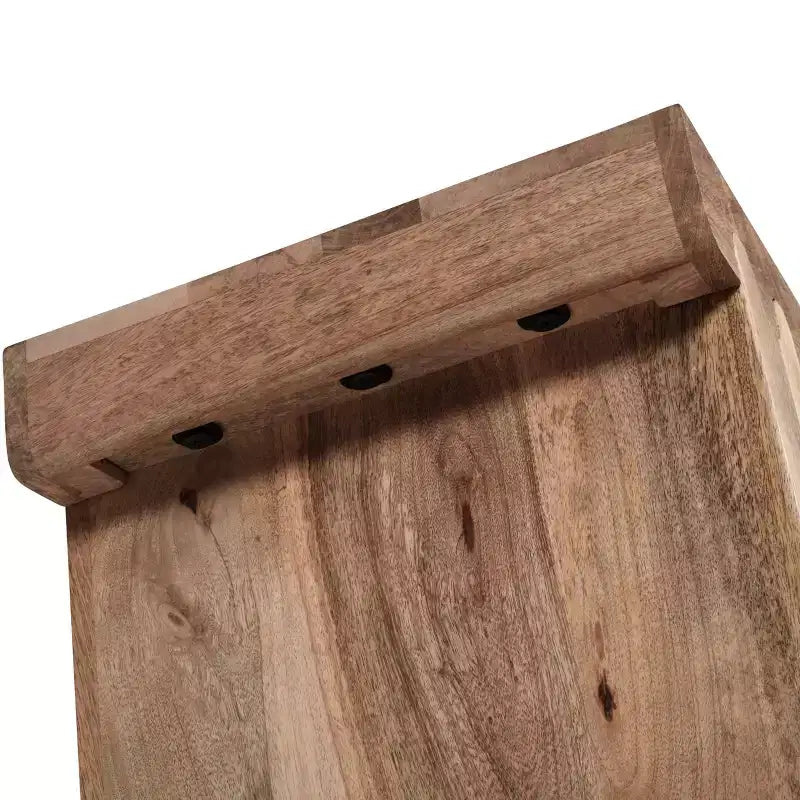 Consolle e tavolino da ingresso Whisen in legno di mango, stile rustico minimalista, con piano spesso