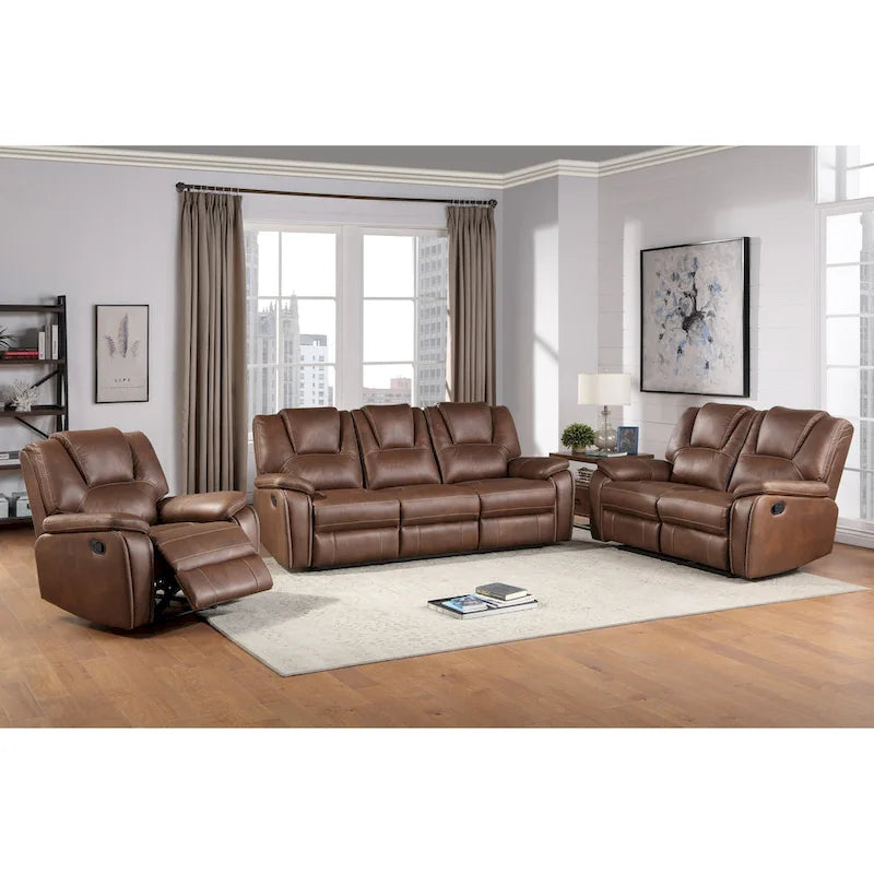 Steve Silver Kameryn handmatig verstelbare loveseat van imitatieleer