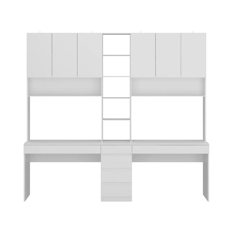Bureau moderne spacieux blanc pour deux personnes, pour le jeu et le travail