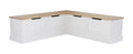 Banc d’angle de salle à manger sans dossier - naturel et blanc