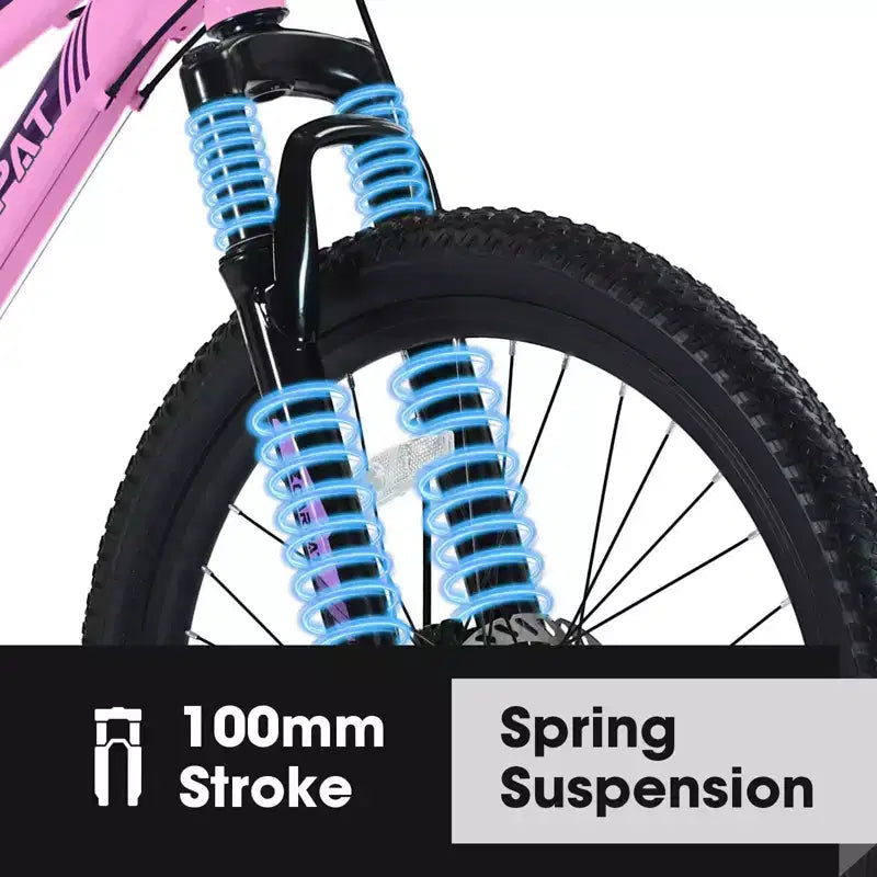NAYSAYE Bicicletta mountain bike da 26 Inch con cambio a 21 velocità e freni a doppio disco, per adolescenti e donne, rosa, 65*24.8*37.4