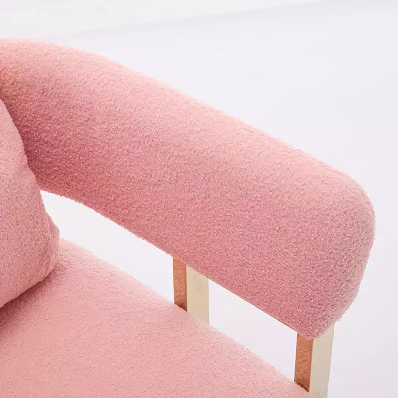 Set van 2 moderne gestoffeerde fauteuils met gouden metalen poten voor woonkamer, slaapkamer of kantoor