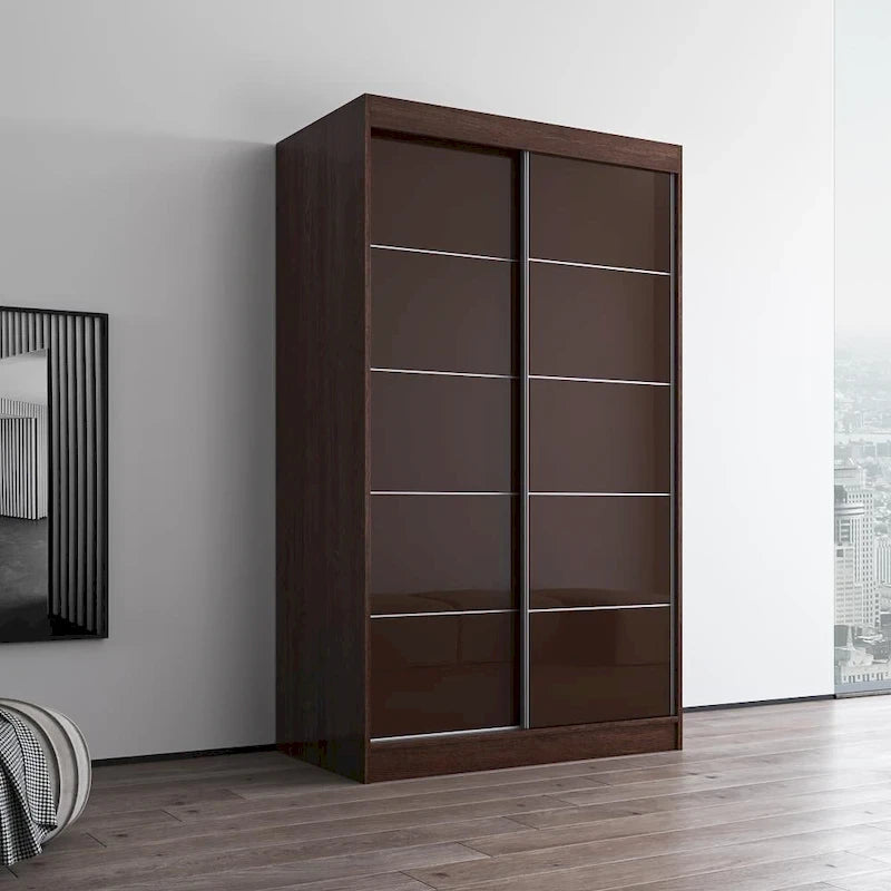 Armoire moderne à 2 portes à fini très brillant Aria
