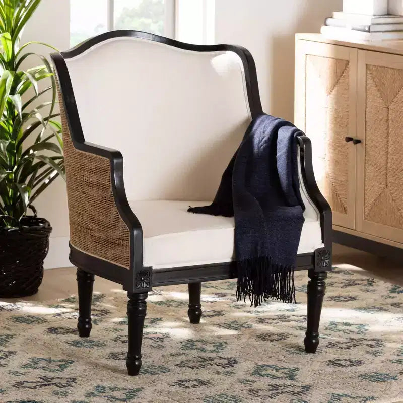 Fauteuil d’appoint en tissu et bois Elizette de bali & pari
