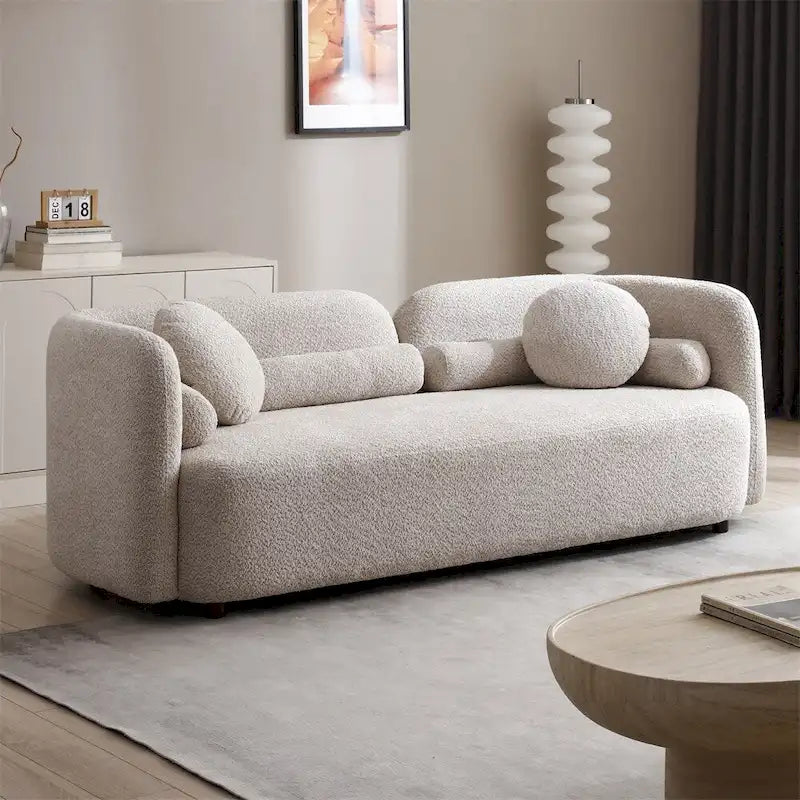Moderne, comfortabele 3-zitsbank met fluwelen bekleding en poten
