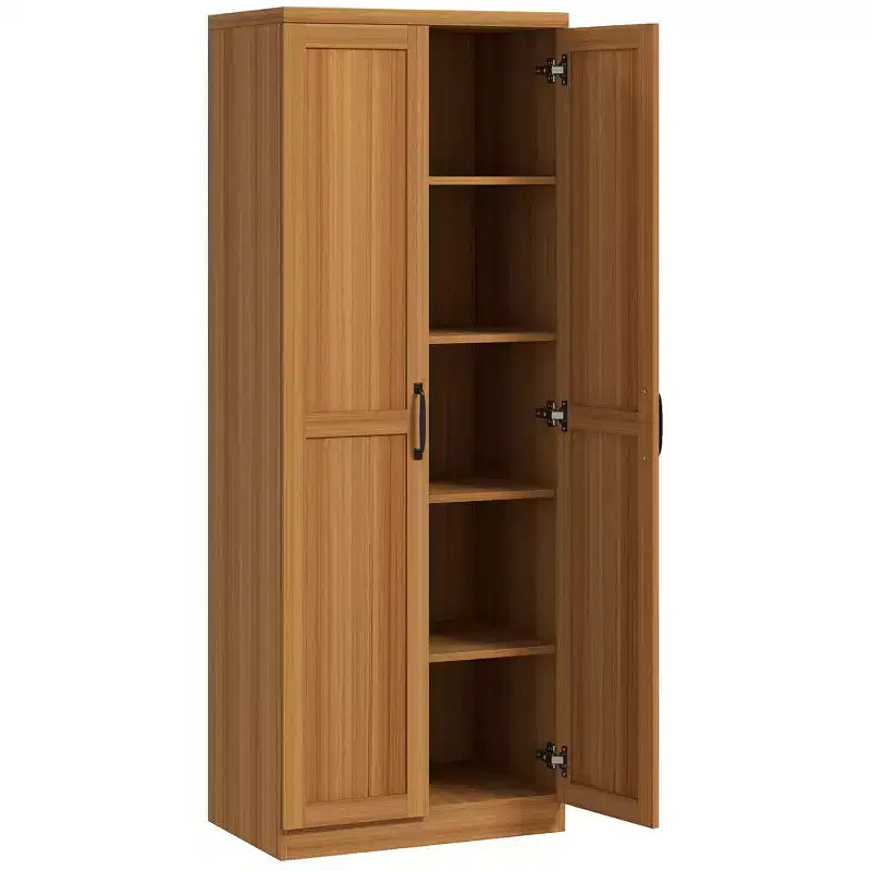 Dispensa da cucina a 2 ante da 63, mobile contenitore indipendente con 5 ripiani e 2 ripiani regolabili per la sala da pranzo