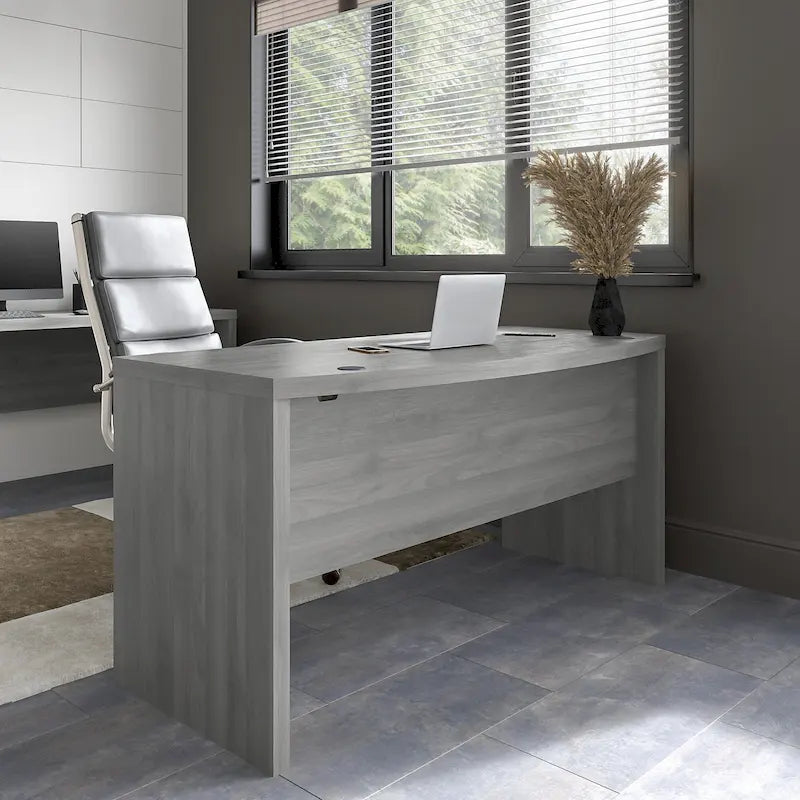 60 Inch Bow Front Contemporary Office Desk