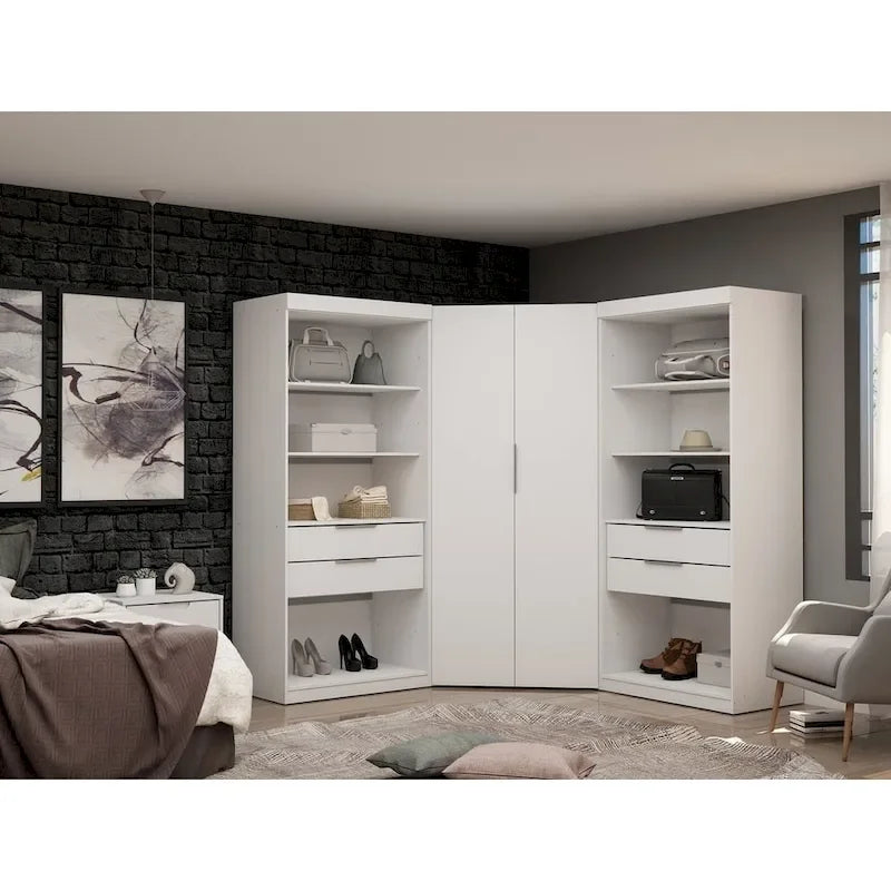 Mulberry 2.0 halfopen, moderne hoekkastset met 3 delen en 4 laden, set van 3