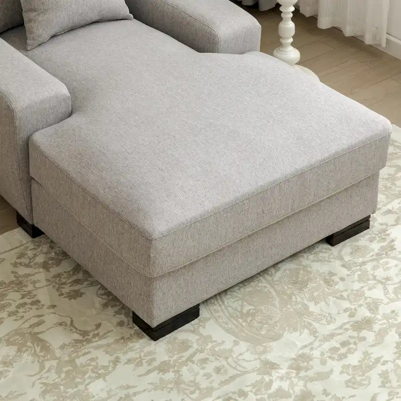 Moderne extra grote chaise longue-slaapbank in mid-century-stijl met kussen