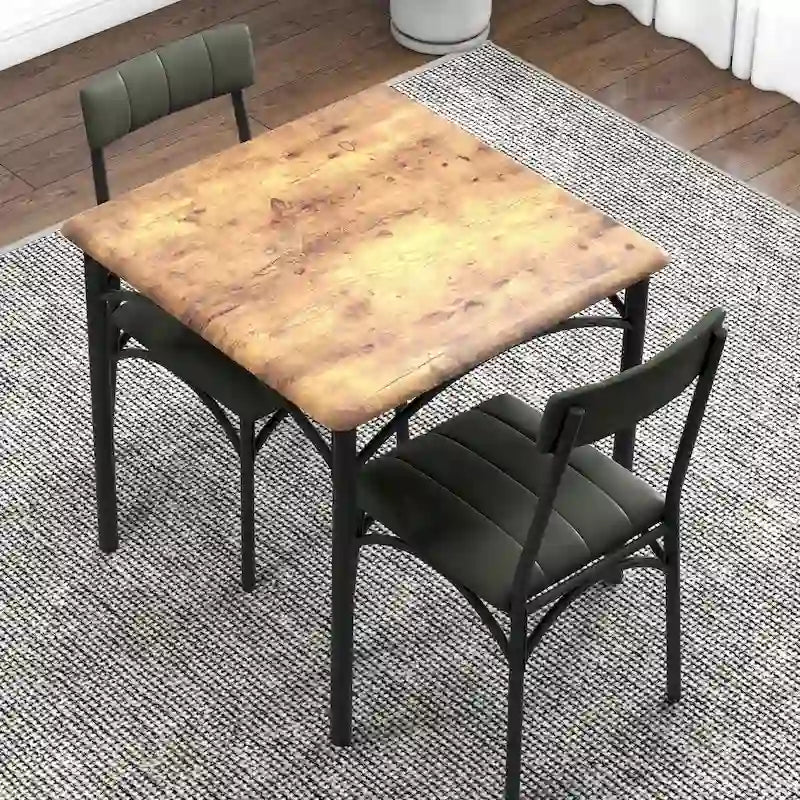 Keuken- en eettafelset voor 2 personen met gestoffeerde stoelen
