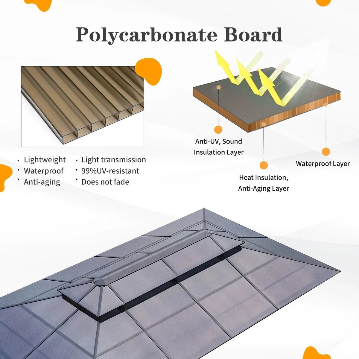EROMMY hardtop-paviljoen, pergola voor buiten met dubbel dak, netten en gordijnen, extra stevig zonnescherm voor terras, achtertuin en zwembadfeest