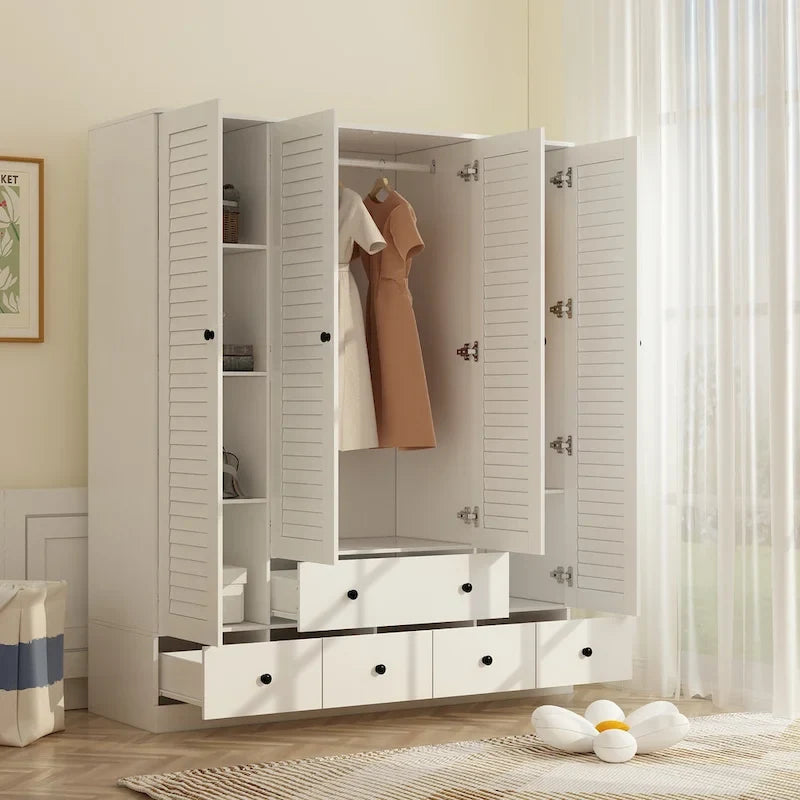 Kleiderschrank für Schlafzimmer mit Kleiderstange und Schublade