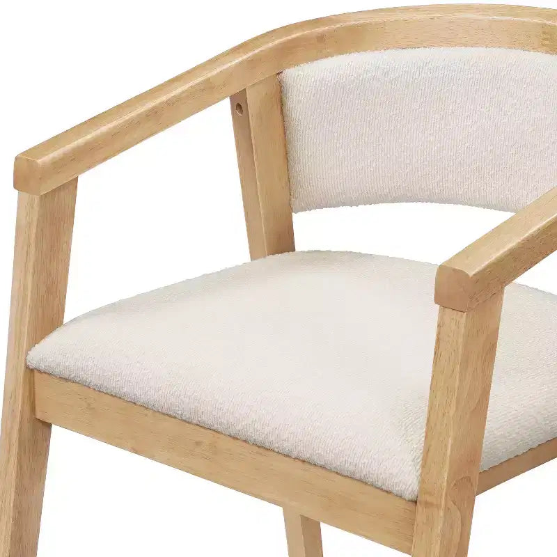Ensemble de salle à manger Simon 5 pièces, en hévéa, style moderne du milieu du siècle, avec chaises revêtues de bouclé, de Christopher Knight Home