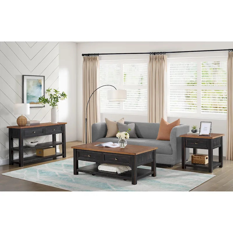 The Gray Barn Downington Couchtisch aus Massivholz mit 2 Schubladen