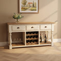 Portabottiglie da consolle stile rustico con finitura bianco gesso e piano naturale