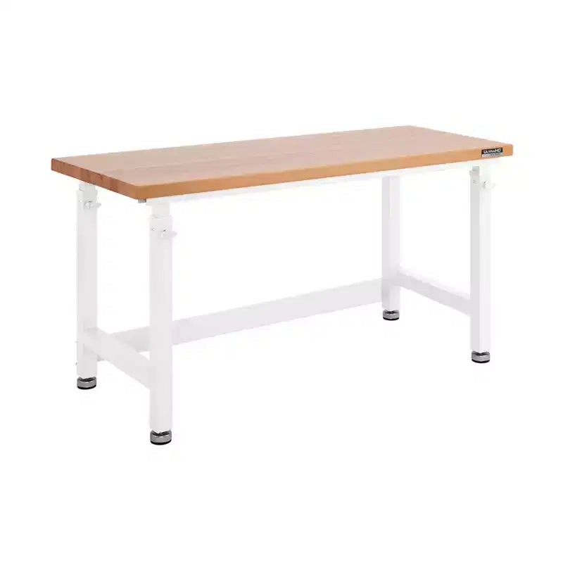 Établi robuste à hauteur réglable de 60 avec plateau en bois