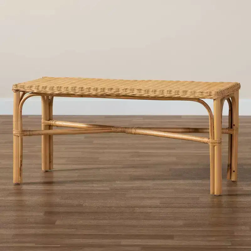 Banc d’appoint en rotin Cacaban naturel/marron - bali & pari : fabriqué à la main, mobilier d’intérieur, assise pour entrée