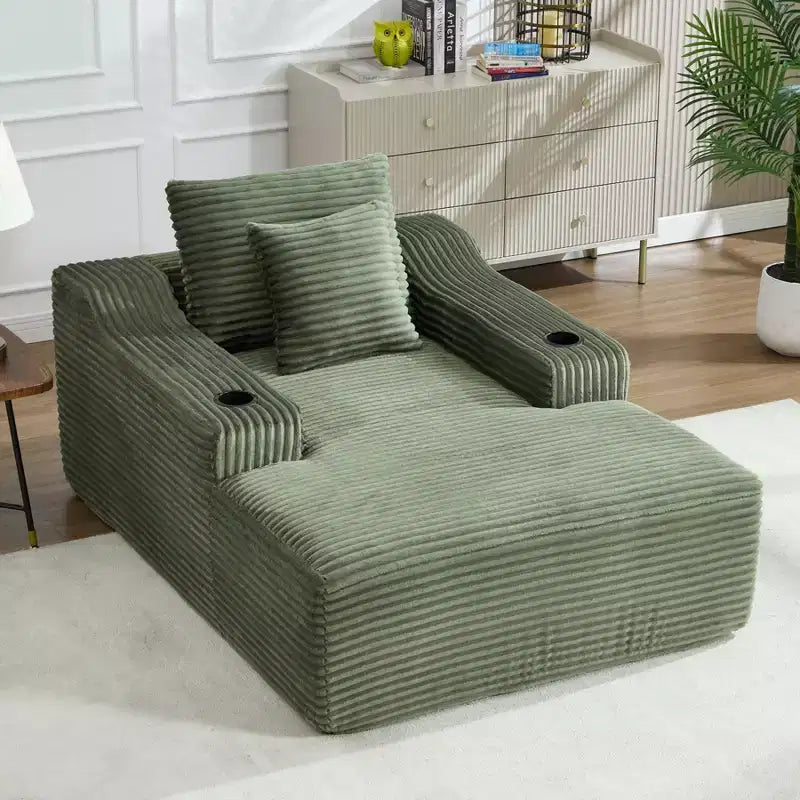 Chaise longue da 67, divano letto da interno con 2 cuscini, divano singolo senza struttura per il soggiorno, non richiede montaggio