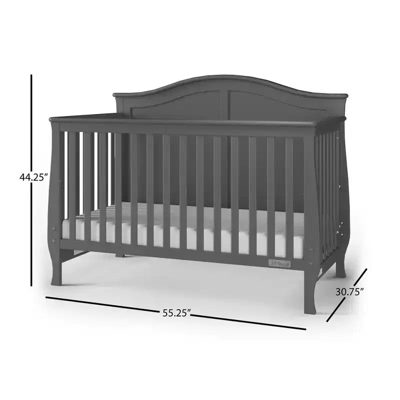 Lit bébé convertible 4-en-1, transformable en lit de jour, lit pour tout-petit et lit double, avec 3 positions de matelas et une finition sans danger pour bébé