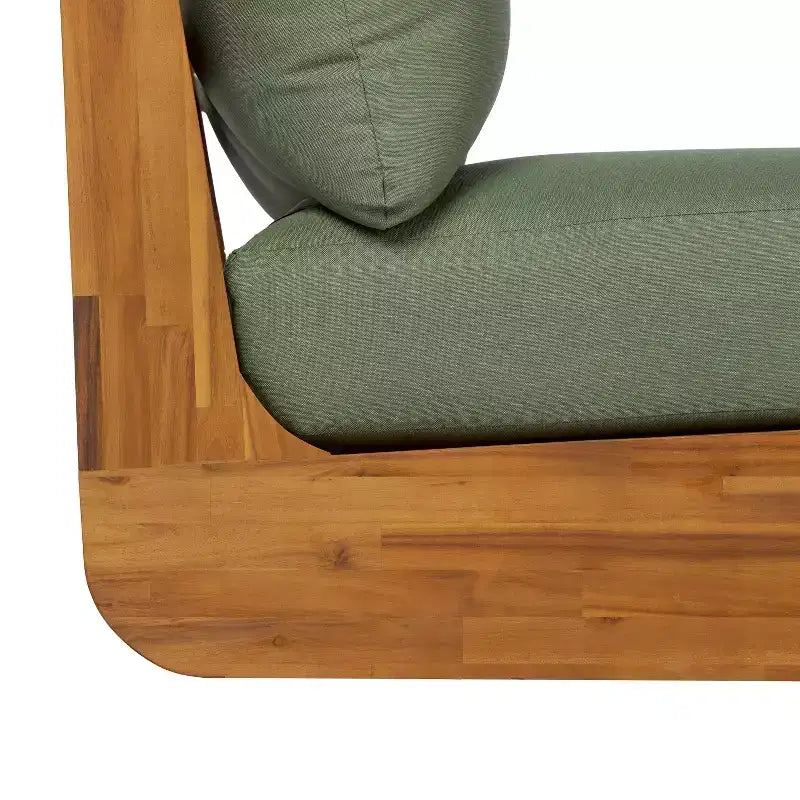 Christopher Knight Home Tavriel moderne Sitzgruppe im Mid-Century-Stil für die Terrasse aus Akazienholz mit 5 Sitzplätzen und dicken Kissen, Tisch nicht enthalten
