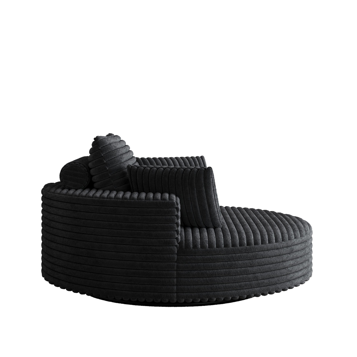 Einzelsessel mit Cord-Chenille-Bezug und Schaumstoffpolsterung, drehbar
