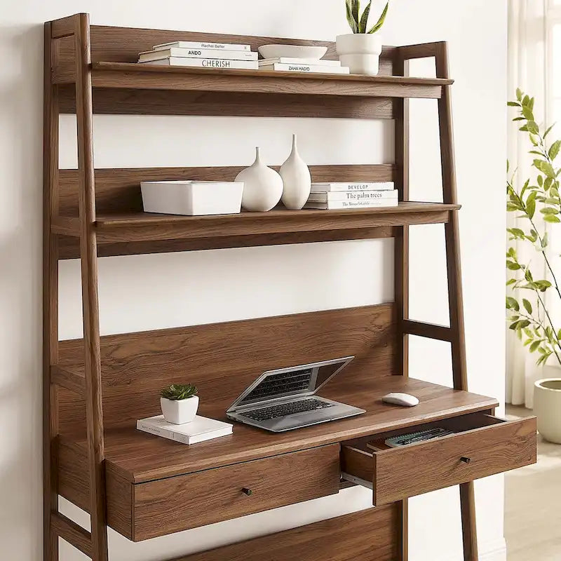 Büroschreibtisch mit Bücherregal und Aufbewahrungsschubladen