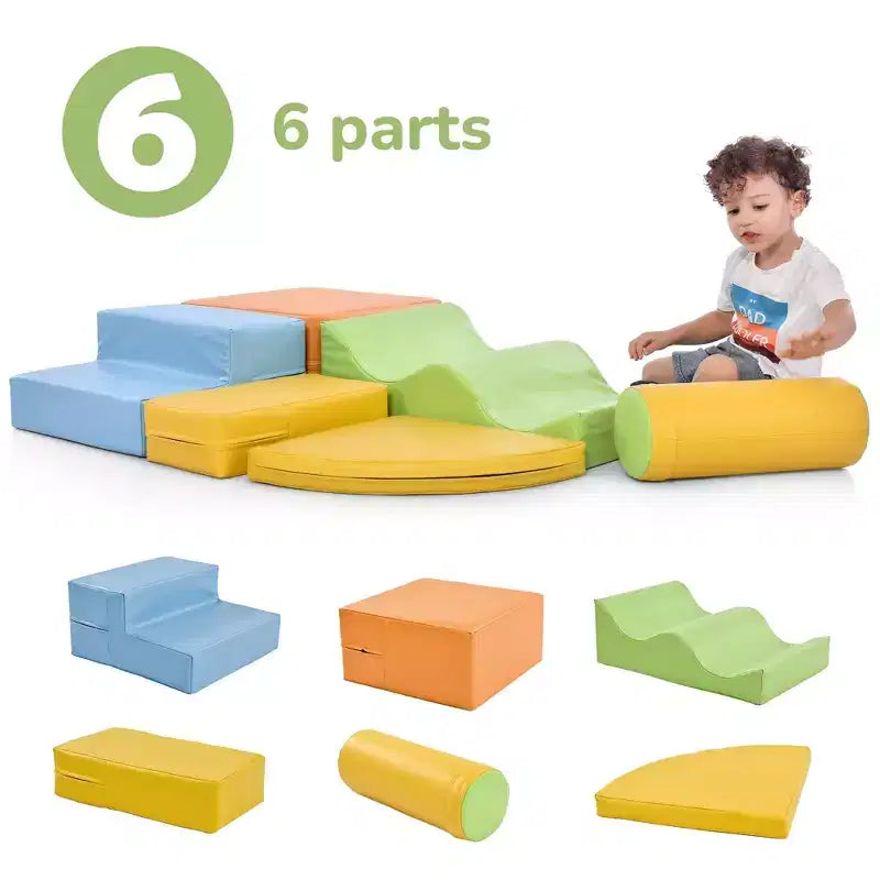 Set da gioco 6 in 1 per arrampicarsi e gattonare, per bambini piccoli, struttura per attività indoor, giochi per arrampicarsi e gattonare, attrezzatura da palestra, colorata, per maschi e femmine