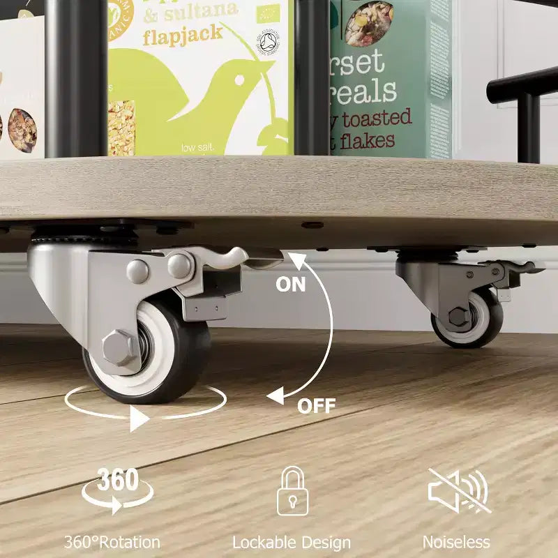 Barkarren met opbergrekken met 4 niveaus, mobiele barkarren op wielen met wijnrek en glazenhouder voor keuken, eetkamer en woonkamer