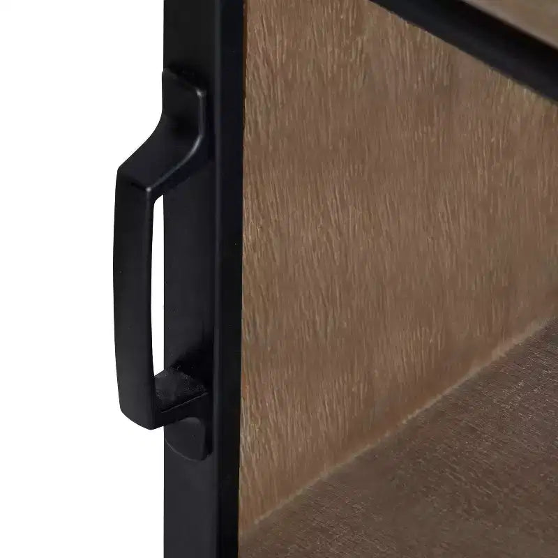 30 x 28 Armadietto decorativo da parete in legno Barnhardt con 2 ante scorrevoli in vetro, marrone rustico - Kate & Laurel All Things Decor: con struttura in metallo