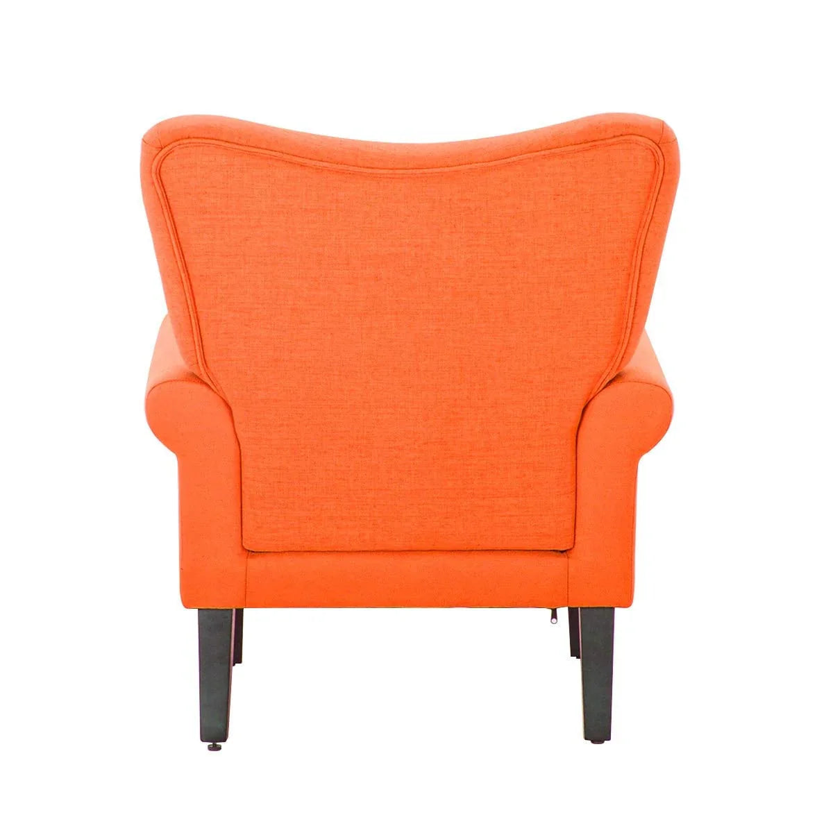 Erommy moderne fauteuil, fauteuil met hoge rugleuning, gestoffeerde eenzitsbank met knopen en houten poten voor de woonkamer