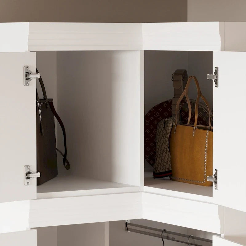 93.9H/74.2H Kleiderschrank, Garderobenschrank mit Kleiderstange, Schubladen und Stauraum
