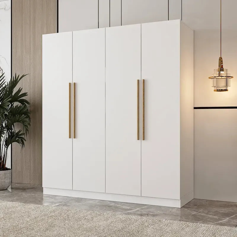 Moderner freistehender Kleiderschrank aus Massivholz mit Einlegeböden