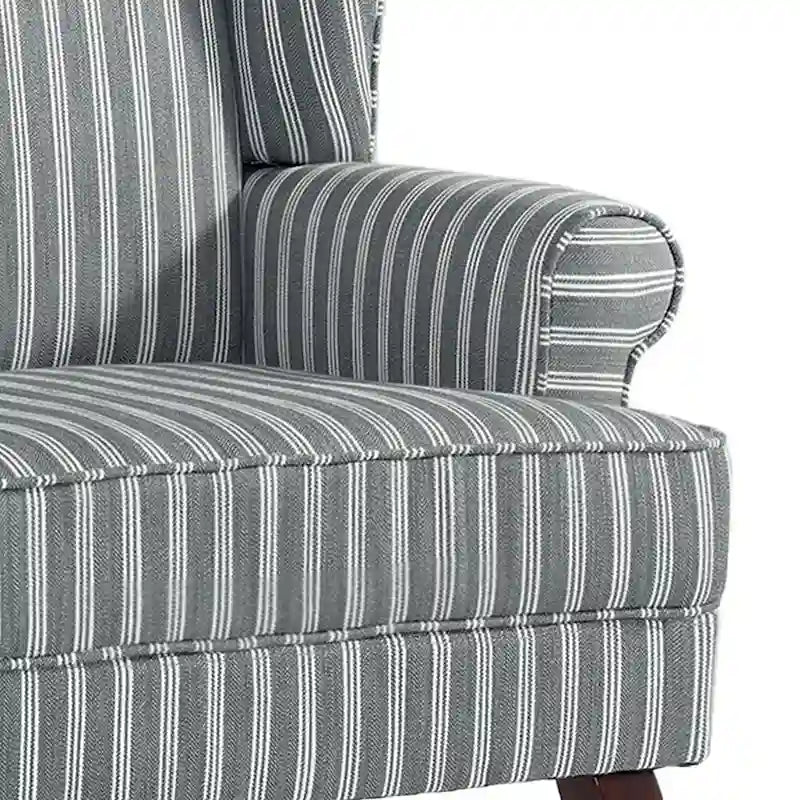 Set di 2 poltrone tradizionali con schienale ad ali, imbottite